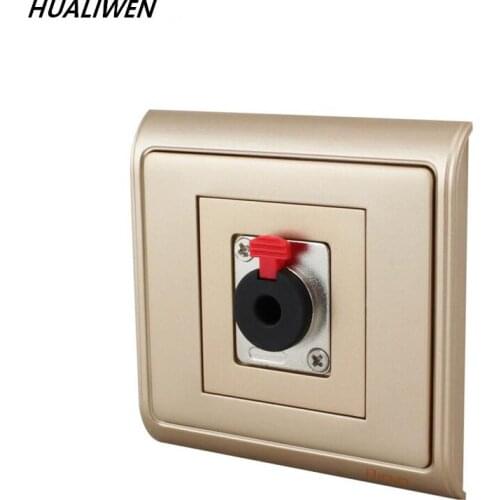 JSJ N86-902 + 613H (gold) 6.35 welding master bayonet type KTV special microphone socket champagne