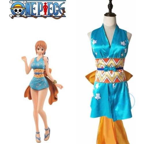 Anime One Piece Wano Country Nami Cosplay Costume Wanokuni Style Nami Dress Outfit Halloween Carnival Costumes