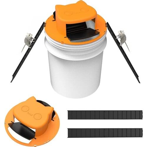 Creative Flip N Slide Bucket Lid Mouse Trap Humane Or Lethal Trap Door Style Reusable Plastic Smart Mouse Trap Door StyleMulti