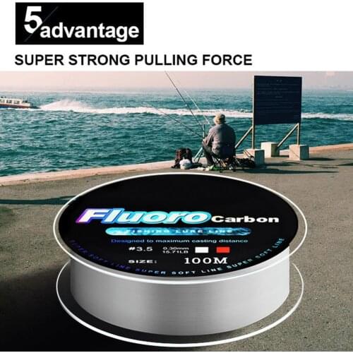 100 Meters Fluorocarbon Fishing Line Carbon Fiber Leader Line Fly Organizing Fishing Line Braid Lines