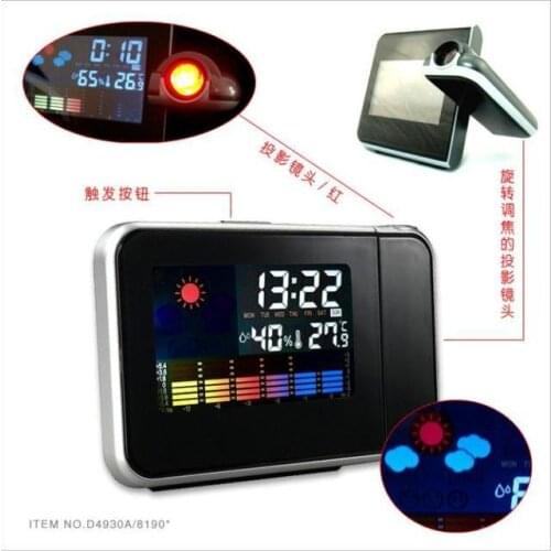 Fashion Hot Attention Projection Digital Weather LCD Snooze Alarm Clock Projector Color Display LED Backlight
