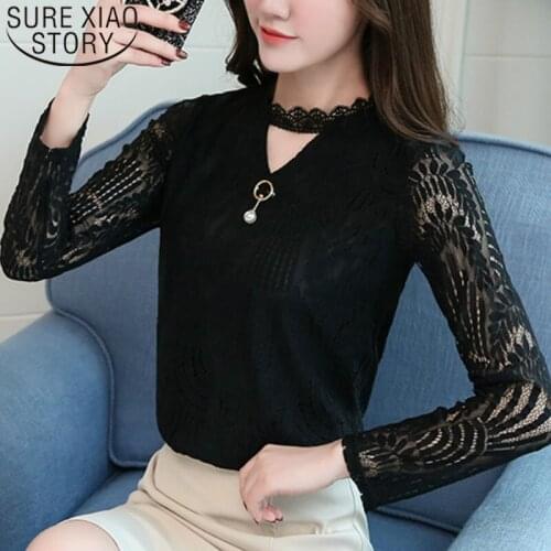 Fashion Woman Blouses 2021 Lace women Blouse Shirt Plus Size Long Sleeve Shirt Women clothing Female Lace Blusas 1200 40
