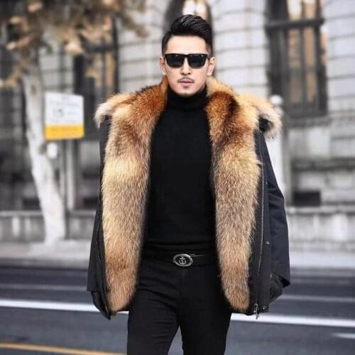 Winter Jacket Men Clothing 2021 Fashion Faux Fur Lining Hooded Mens Parka Jacket Men Solid Thick Jackets Coats Male Parkas Y122