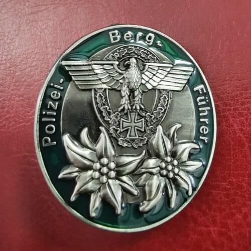 German WW2 Military Eagle Edelweiss Metal Pin