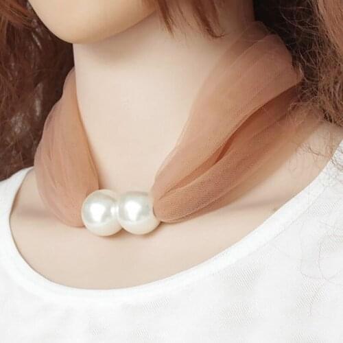 New Pearl Scarf Necklace For Women Multi-style Decorative Jewelry Necklace Spring Autumn Female Lace Scarf Necklace Jewelry Gift