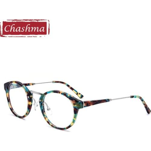 Chashma Brand Top Quality Frames Made in Shenzhen Round Vintage Pattern Optical Glasses Acetate Prescription Spectacles