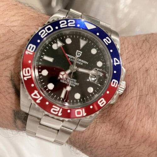 PAGANI DESIGN 40mm Automatic Mechanical Mens Watches GMT Sapphire Crystal 2020 Diver Luxury Men Clock Relogio Masculino PD-1662