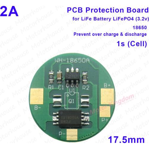 PCB BMS Protection Board 18650 LiFe LiFePO4 Battery Cell Pack 2A 3.2V 1S PCM