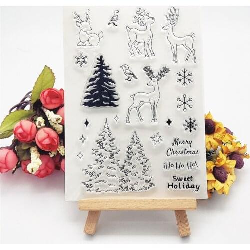 11x16CM Easter deer transparent seal clear stamps silicone seal roller stamps DIY scrapbook album / card production