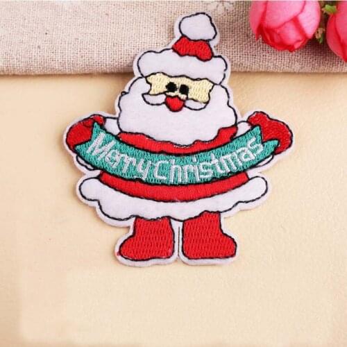 Embroidered Chapter Cloth Sticker Santa Snowman Christmas Tree Cute DIY Christmas Series Clothes Decoration Patch Sticker