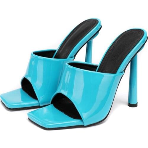 2021 Women Summer Sandals Slippers Strange Heels Mules Women High-heeled Slippers Ladies Slip on Party Nightclub Slippers