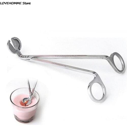 17CM Stainless Steel Candle Wick Trimmer Oil Lamp Trim scissor tijera tesoura Cutter Snuffer Tool Hook Clipper