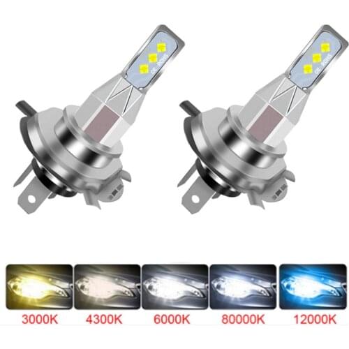 2Pcs CSP H7 H4 LED Bulbs Mini H1 H11 H8 HB4 HB3 9005 9006 Fog Lights 3000K 6000K 12000K Car Driving Lamp Auto HeadLight 12V