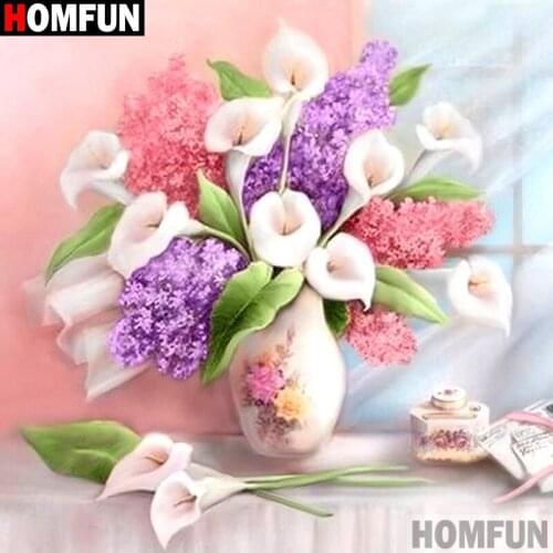 HOMFUN 5D DIY Diamond Painting Full Square/Round Drill "Flower landscape" 3D Embroidery Cross Stitch gift Home Decor A27051
