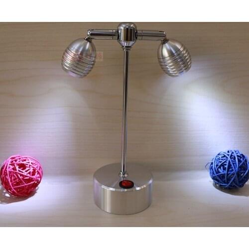 Battery light LED Spotlight window display light jewelry TV background wall desk lighting creative 2 head lights ZA SD75