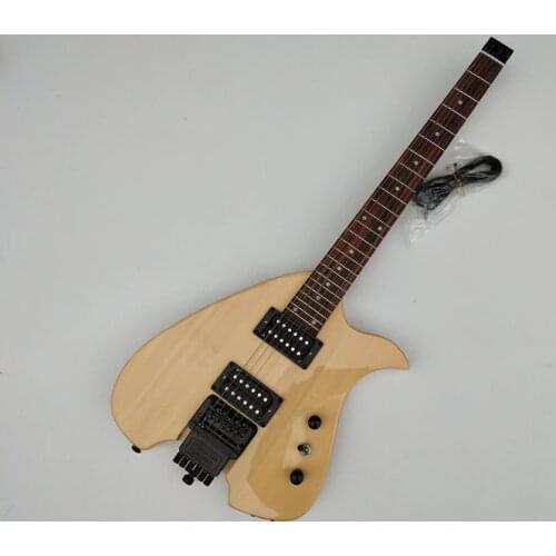 Free shipping bird shaped headless electric guitar ,Basswood Body&Maple Neck natural color BJ-223