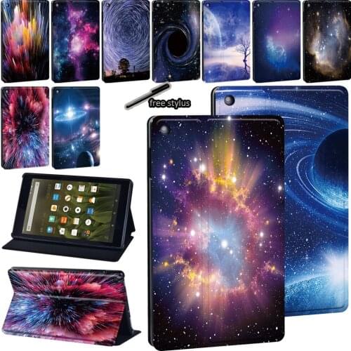 For Amazon Fire 7 (5th 7th 9th Gen)/HD 8 (6th 7th 8th Gen)/HD 10(5th 7th 9th Gen) PU Leather Printing Pattern Tablet Stand Case