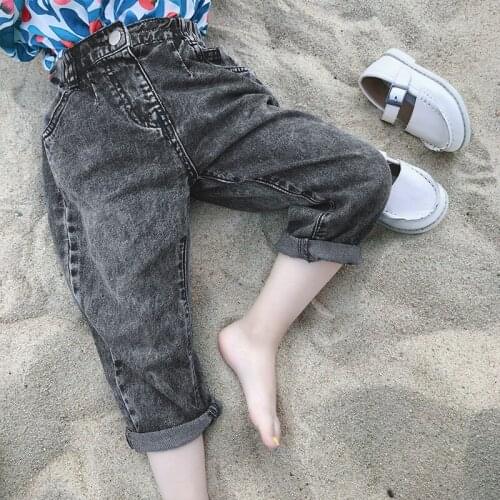 Children clothes Korean style fashion boys casual pants New black jeans kids children all-match loose denim pants kids clothes