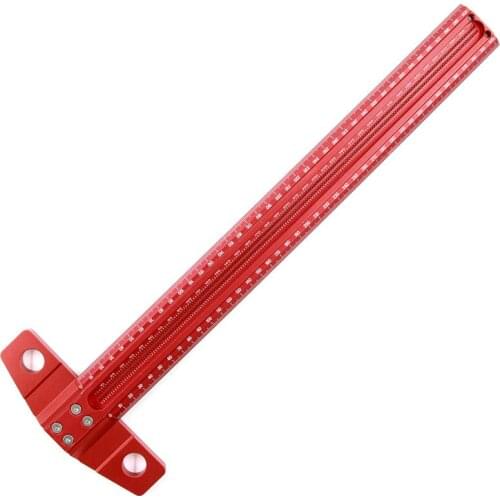 Woodworking T-type Line Scriber Hole Scale Ruler Aluminum Alloy Marking Gauge Crossed Line Scriber Carpenter Measuring Tools