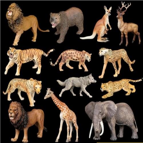 Simulation Wild Animal Model Toy Mini Animal Lion Tiger Chicken Duck Cow Poultry Child PVC Figures Dolls toys for children gift