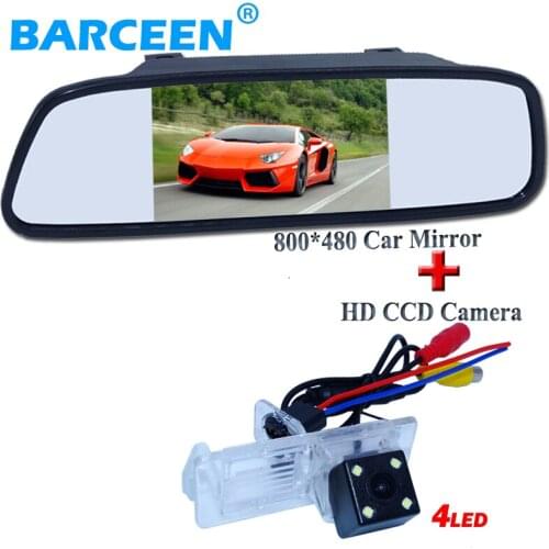 170 angle car parking camera wire +plastic shell 5"car mirror use for Renault Fluence/Dacia Duster/Megane 3/ for Nissan Terrano