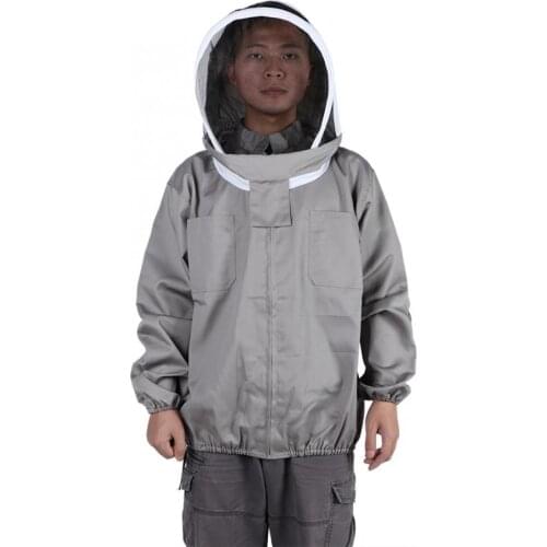Beekeepers Tools Brown Beekeeping Jacket Suit Detachable Beekeeping Protective Jacket Beekeeper Smock with Hat Beekeeper