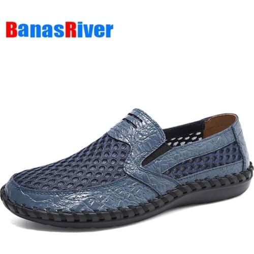 2021 New Summer Men Shoes Mesh Breathable Casual Comfortable Fashion Lightweight Moccasins Sneakers Elastic Band Walking Driving