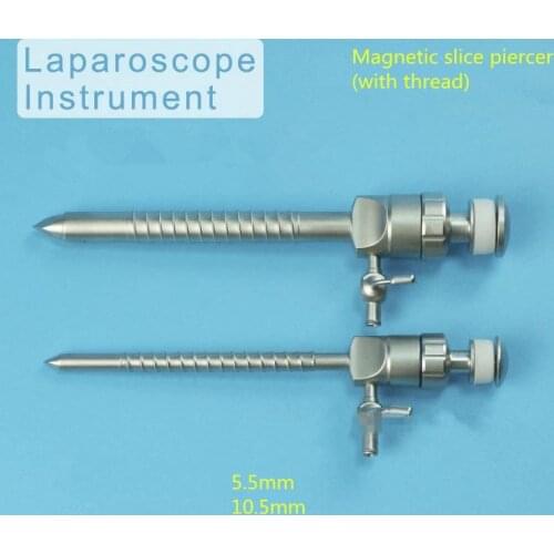 Laparoscopic surgical instruments Laparoscopic threaded magnetic sheet trocar Magnetic sheet metal thread piercer