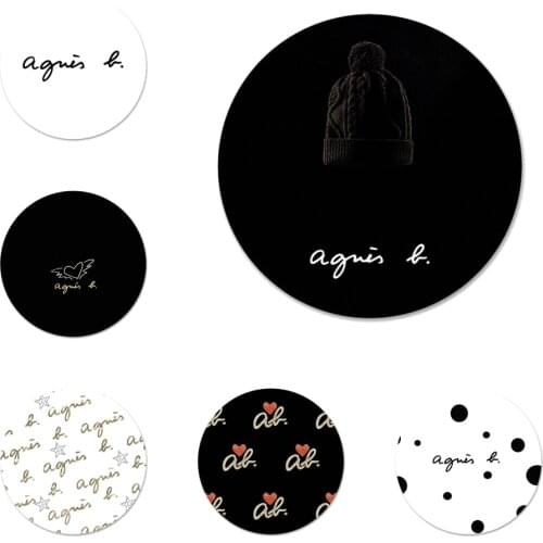 Fashion france agnes b Brand Icons Pins Badge Decoration Brooches Metal Badges For Backpack Decoration 58mm