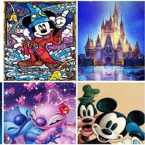 Disney 5D Diy Diamond Painting Mickey Mouse Cross Stitch Kits Diamond Mosaic Embroidery Home Decor Gift