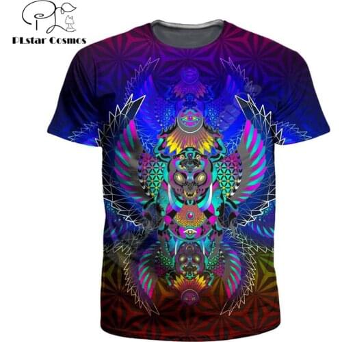 PLstar Cosmos 2019 New style Fashion summer Short sleeve t-shirt Galaxy Owl Printed 3D T Shirts Harajuku street tshirt tops