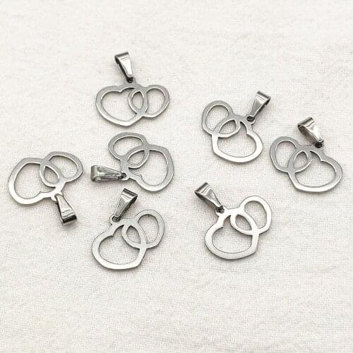 New arrival! 19x17mm 100pcs Stainless Steel Heart Charm for Handmade Necklace bracelet DIY Parts Jewelry Findings & Components