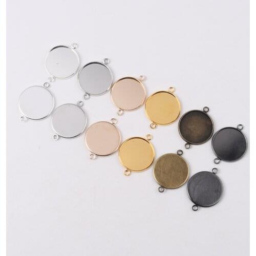 10-20Pcs/Lot 10-25mm Cabochon Base Blank Cameo Tray Bezels Setting For Jewelry Making Supplies Bracelet Necklace DIY Accessories