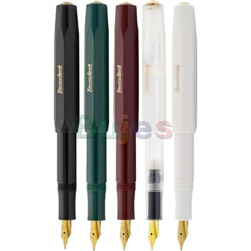 Kaweco Fountain Pen Classic Sport White/red/back ,medium Nib Made of Gold-colored Stainless Steel with Iridium Tip