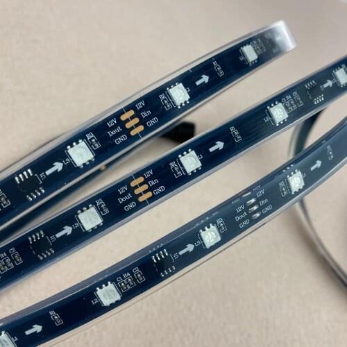 IP68 full color with epoxy resin filled 5m DC12V WS2811 150LEDs (10pixes/m) BLACK PCB led digital strip light