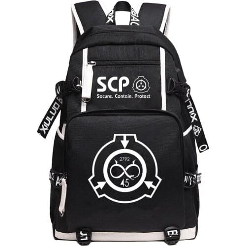 New Special Containment Procedures Foundation SCP Backpack Student School Bags Bookbag Unisex Travel Shoulder Laptop Bags