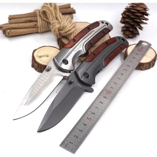 Folding knife Titanium Tactical Knife Pocket Camping EDC Knives Multitool 3Cr13 Blade Rosewood Handle Hunting Survival Knife