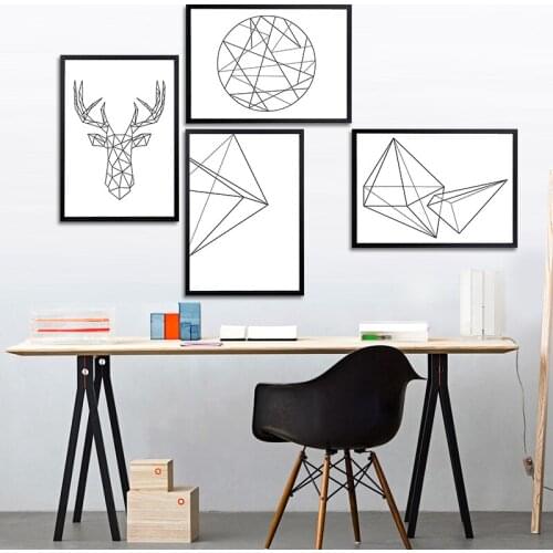 Modern Nordic Minimalist Black White Geometric Shape A4 Large Art Prints Poster Abstract Wall Picture Canvas Painting Home Decor