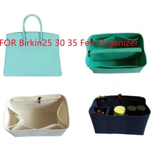 For BirkinS 25 30 35 Handbag Felt Cloth Insert Bag Organizer Makeup Handbag Organizer Travel Inner Purse Portable Cosmetic Bags