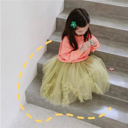 2 3 4 5 6 Years Baby Girl Tutu Skirt Childrens Clothing Princess Skirt for Girls Party Clothes Cute Mesh Patchwork Girls Skirt
