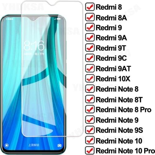 15D Full Tempered Glass For Xiaomi Redmi 8 8A 9 9A 9T 9C 9AT 10X Screen Protector Redmi Note 8T 9T 9S 8 9 10 Pro Max Glass Film
