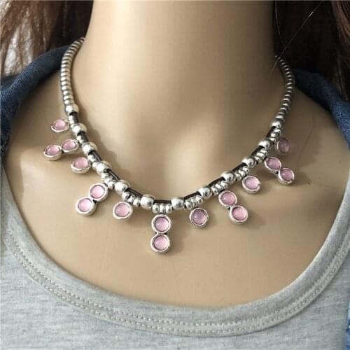 Anslow Wholesale Brand Vintage Candy Acrylic Beads Women Female Statement Necklace Handmade DIY Bedas Necklace Gift LOW0033AN