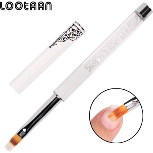 Lootaan 1 Pc UV Gel Nail Brush Ombre Brush Manicure Art Nail Painting Pen Drawing Brush Tool French Polish Gel Brush