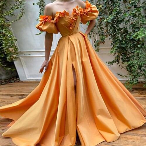 2020 Latest Style Charming Lady Party Dress Boat Neck High Side Split Red Carpet Prom Dress