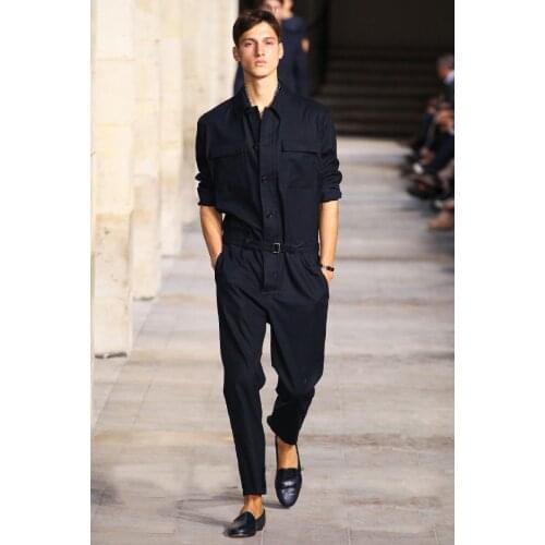 27-44 ! 2016 mens new casual spring and summer jumpsuit overalls male slim one piece trousers singer costumes clothing