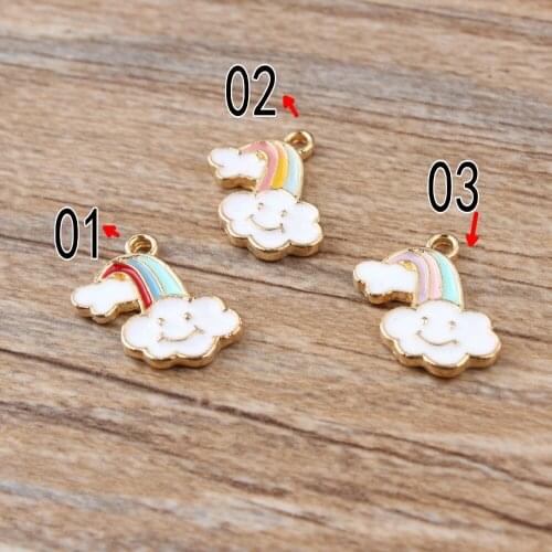 3 Color Rainbow Clouds Charms Pendant For DIY Handmade Bracelet Necklace Oil Drop Jewelry Accessories Material