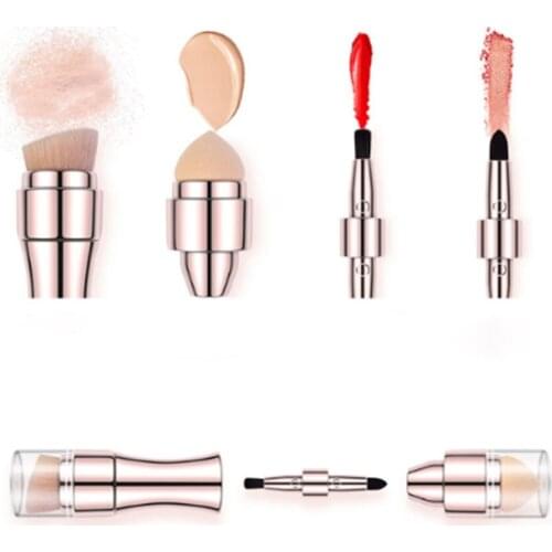 4 In 1 Makeup Brushes Foundation Concealer Eyebrow Eyeliner Blush Powder Mini Makeup Brush For Outing Maquiagem