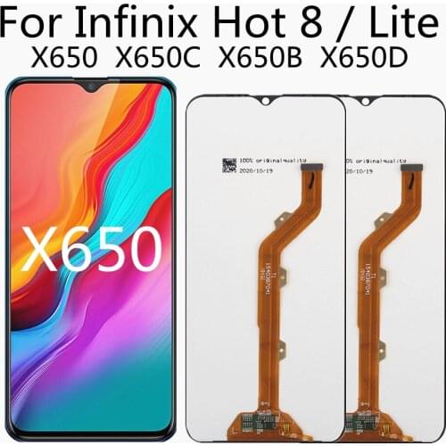 6.52" LCD For Infinix Hot 8 X650C LCD Display Touch Screen Digitizer Assembly X650B X650D X650 Hot 8 Lite LCD Replacement