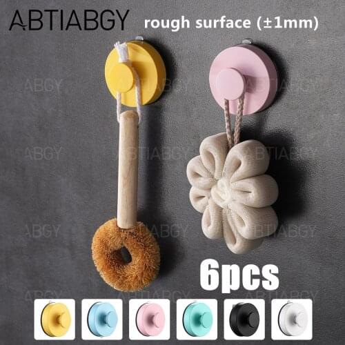 6pcs Strong Punch-free Wall Hanger Reusable Suction Hook Kitchen Bathroom Towel Key Holder Non-slip Durable Home Accessoies