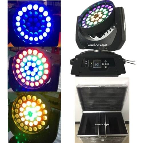 8pcs with 4 case moving head wash led 36x18w led moving head beam with zoom rgbwa uv ring control